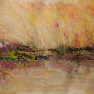An abstract painting of what is possibly a landscape.